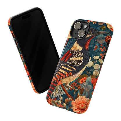 Nature-Inspired Phone Case with Floral Art, Tough Phone Cover, Protective Case, Gift for Nature Lovers, Unique Phone Accessory