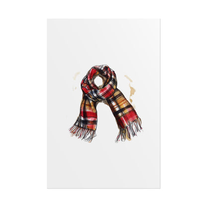 Cozy Scarf Wall Art - Fall Decor for Home, Rustic Style, Gift for Her, Cozy Vibes, Autumn Aesthetic
