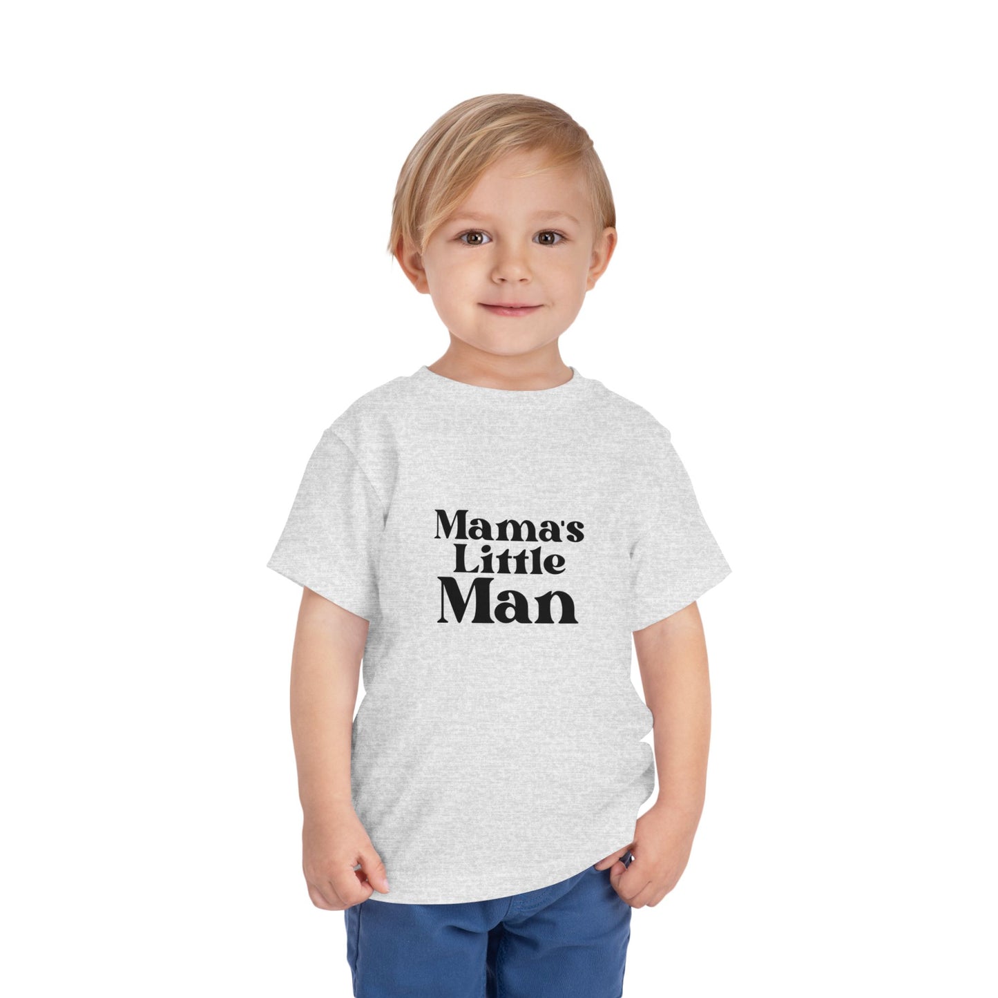 Toddler Tee - Mama's Little Man Shirt Design for Kids -  Cute Short Sleeve Tee for Boys