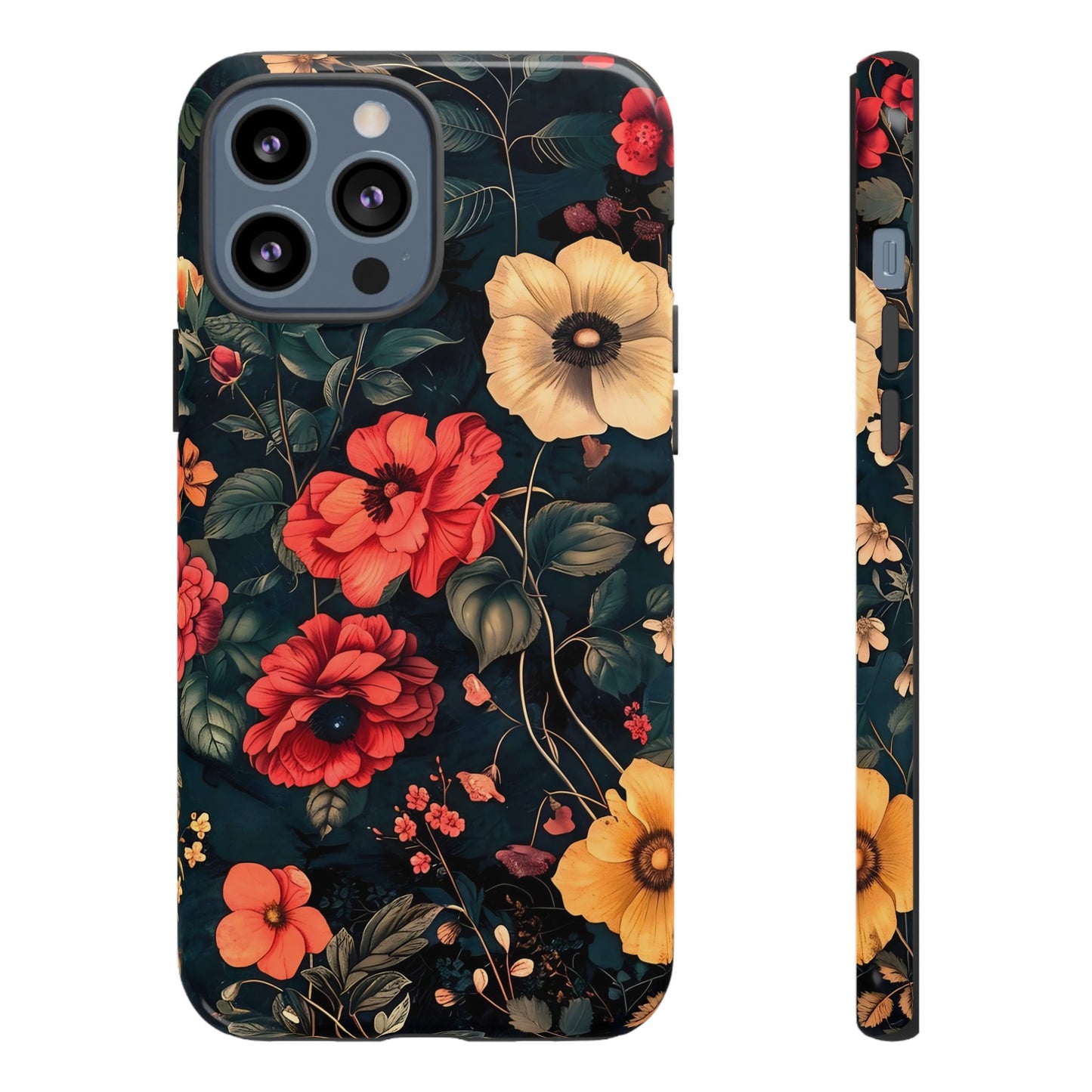 Floral Phone Case, Tough Cases, Flower Motif, Protective Cover, Gift for Her, Floral Design, Spring Accessory