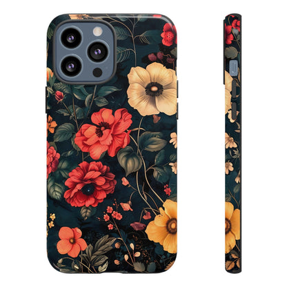 Floral Phone Case, Tough Cases, Flower Motif, Protective Cover, Gift for Her, Floral Design, Spring Accessory