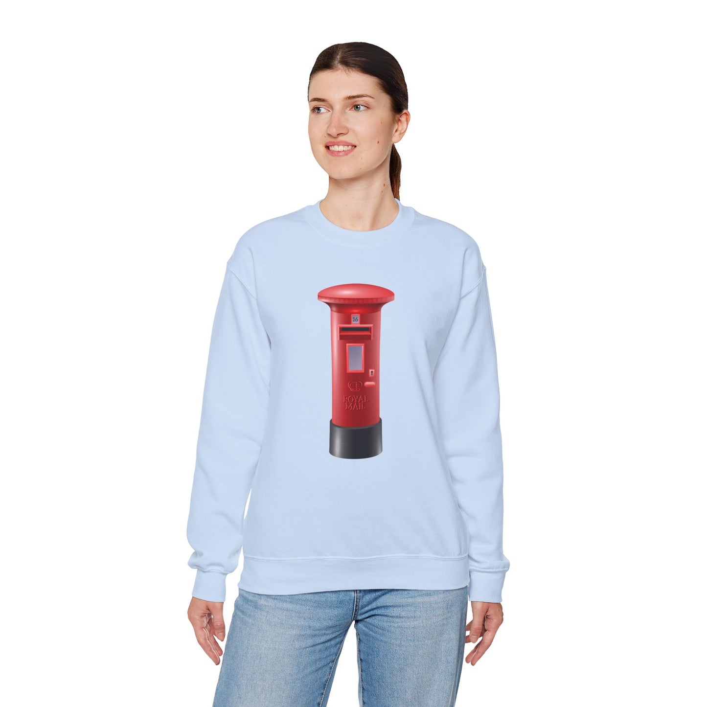 Unisex Heavy Blend™ Crewneck Sweatshirt - Classic UK Royal Mailbox Design - British Postbox Icon