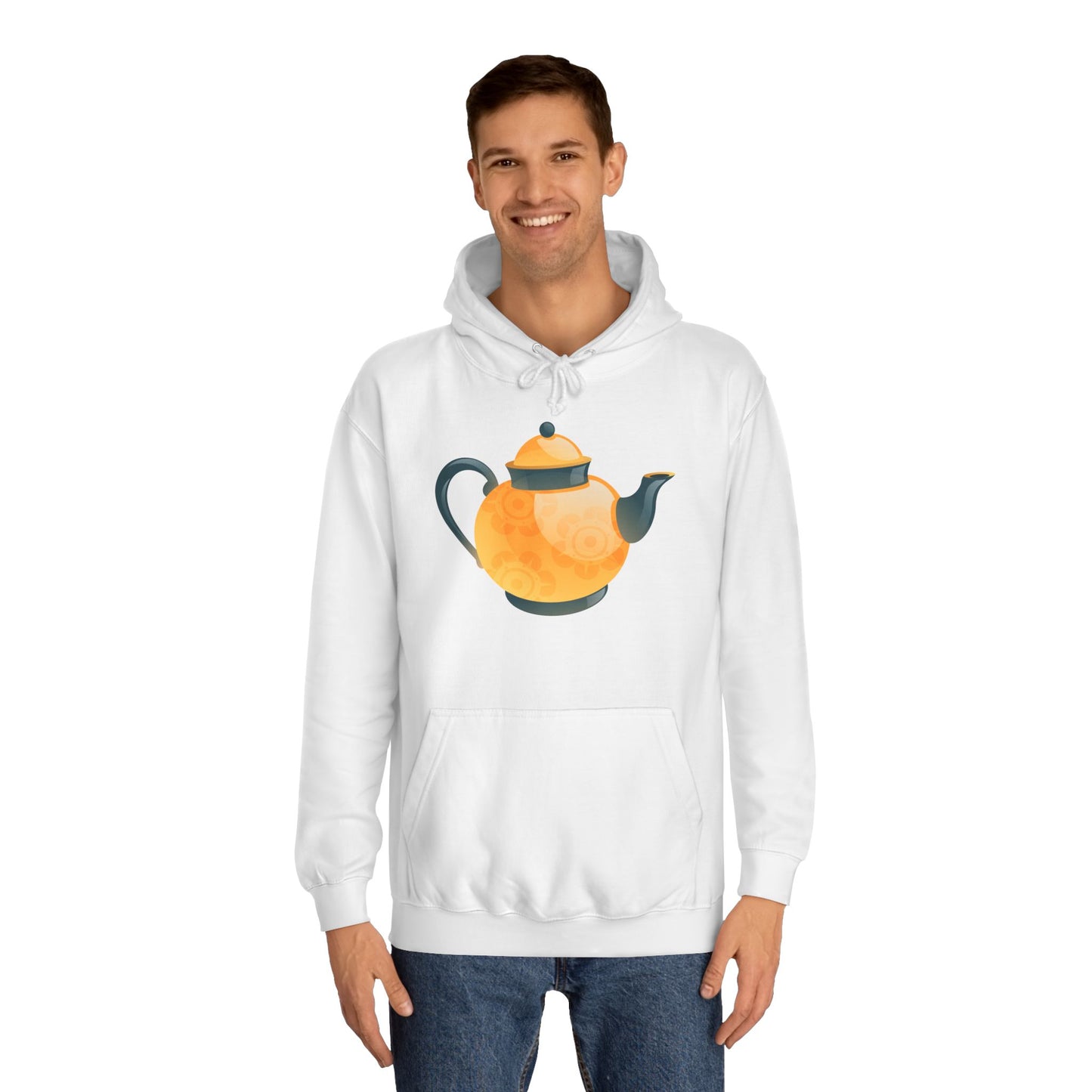 Unisex College Hoodie - Classy British Tea Kettle