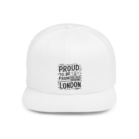 Proud London Flat Bill Snapback Hat, Stylish Cap, Casual Wear, Gift for Travelers, Trendy Accessories, Urban Fashion