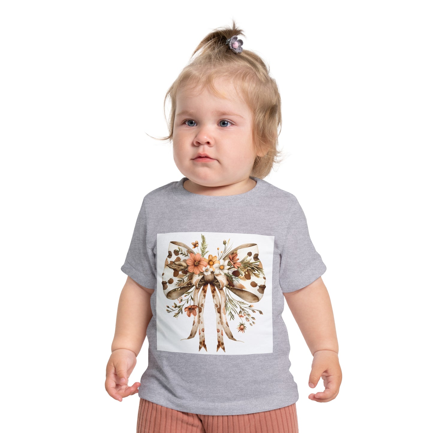 Floral Bow Baby T-Shirt - Adorable Short Sleeve Top for Little Ones