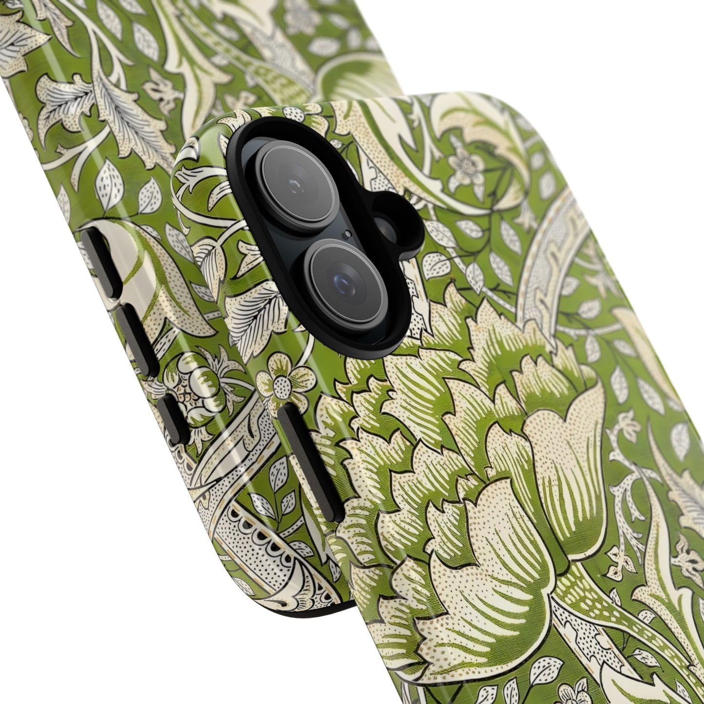 Stylish Phone Case with Floral Design, Durable Protective Cover for iPhone, Unique Gift for Birthdays, Mother's Day, Green Aesthetic