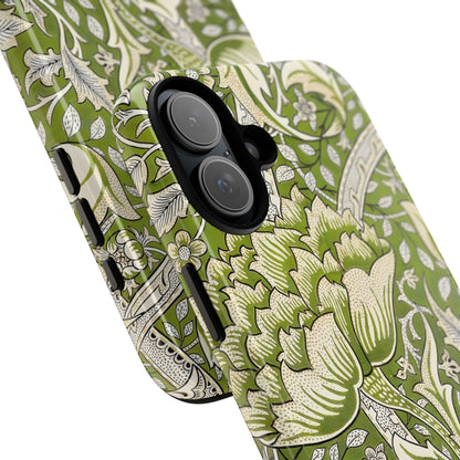 Stylish Phone Case with Floral Design, Durable Protective Cover for iPhone, Unique Gift for Birthdays, Mother's Day, Green Aesthetic