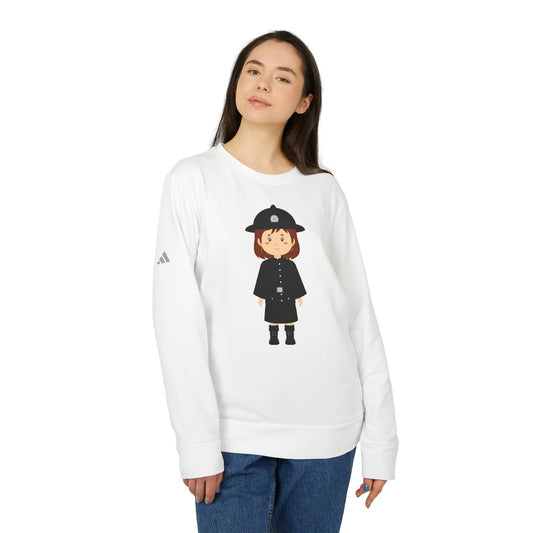 Adidas Unisex Fleece Crewneck Sweatshirt - Cute Soldier Cartoon Officer Design