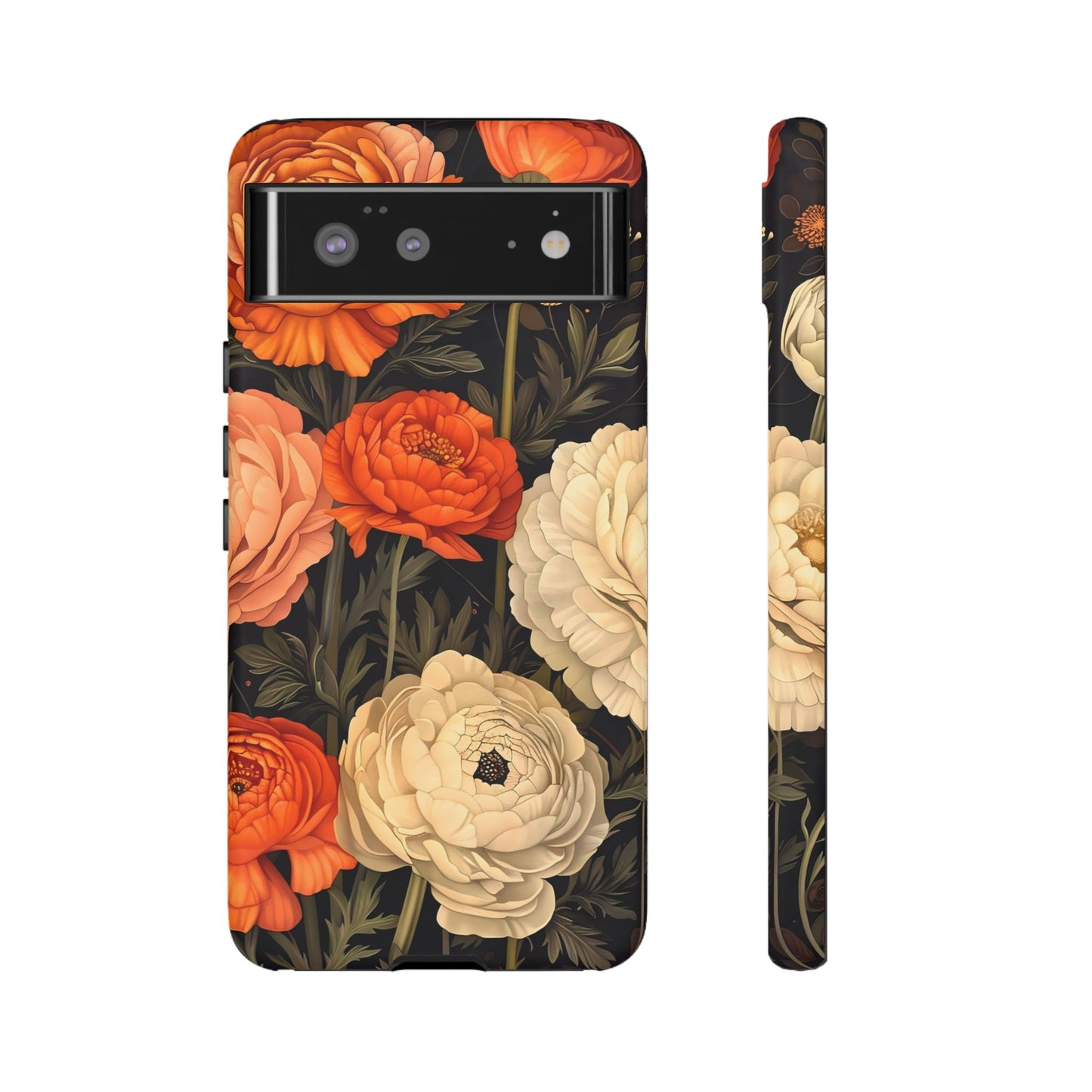 Floral Phone Case with Tough Protection, Blooming Ranunculus Design, Durable Cover, Gift for Flower Lovers, Eco-Friendly Phone Accessory