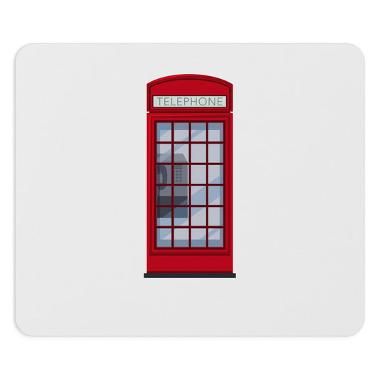Vintage Red Telephone Box Mouse Pad | Desk Accessory, Office Decor, Gift for Her, Gamer Gifts, Fun Work Essentials