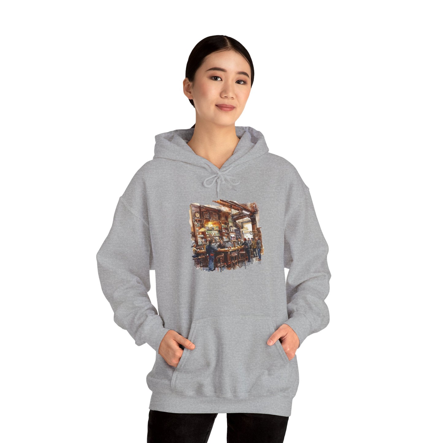 Unisex Heavy Blend™ Hooded Sweatshirt - Cozy British Pub