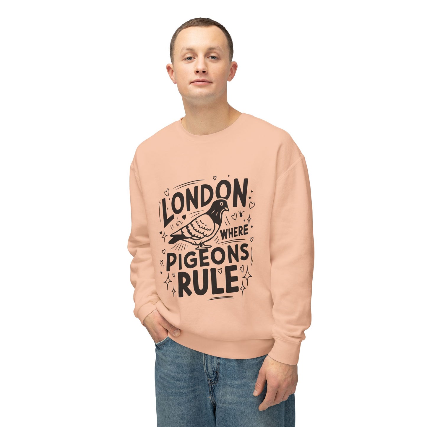 Unisex Lightweight Crewneck Sweatshirt - London where pigeons rule