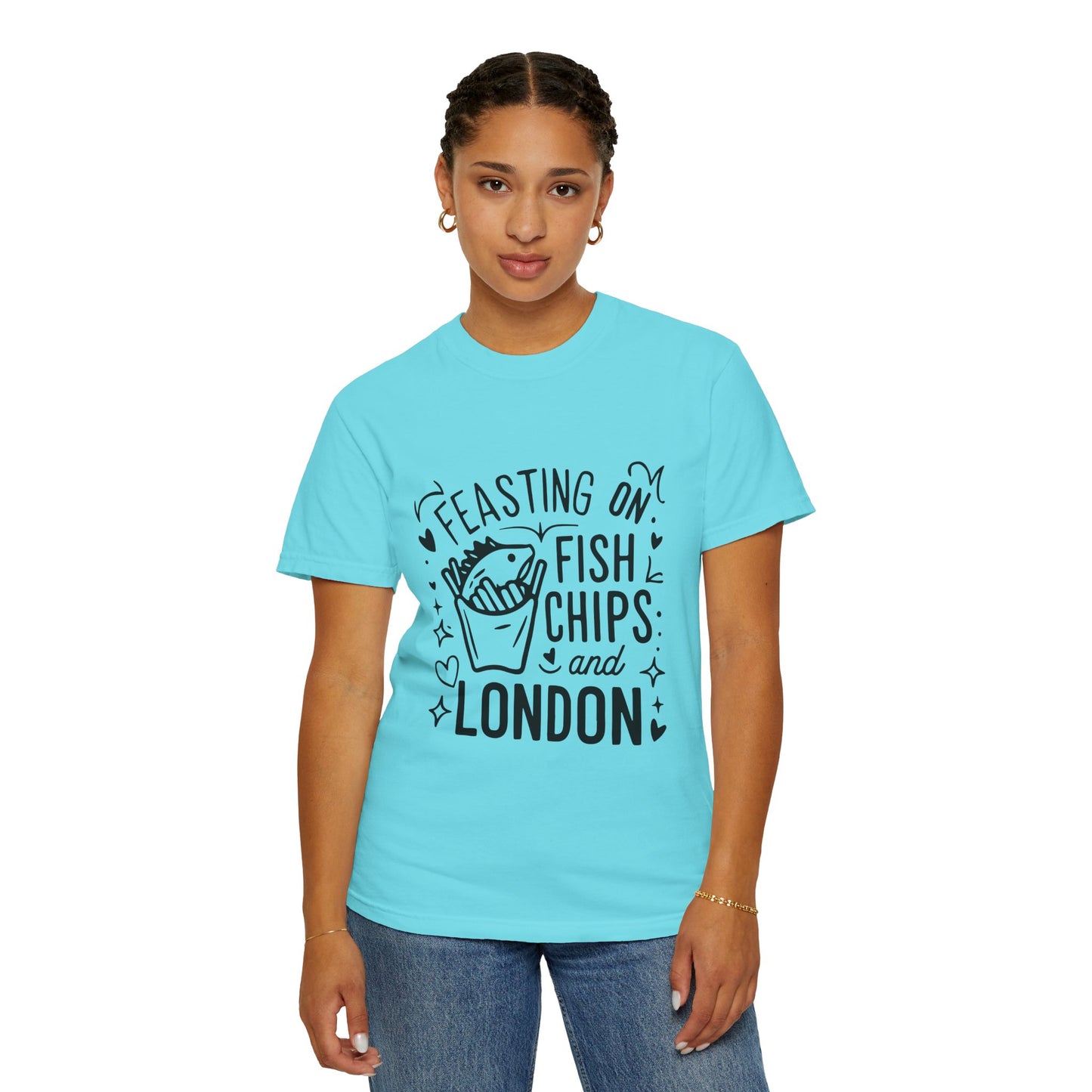 Unisex Garment-Dyed T-shirt - Fish Chips and London