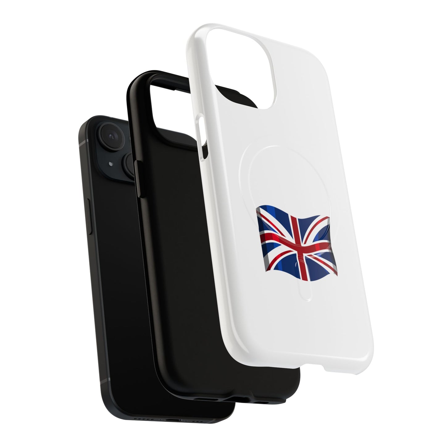 Durable Magnetic Phone Case, UK Flag Design, Protective Cover for iPhone, Stylish Gift for Travelers, Customizable Design