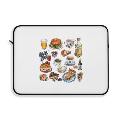 Foodie Laptop Sleeve, Cute Food Pattern Sleeve, Gift for Chefs, Food Lovers, Stylish Tech Accessory, Kitchen Decor