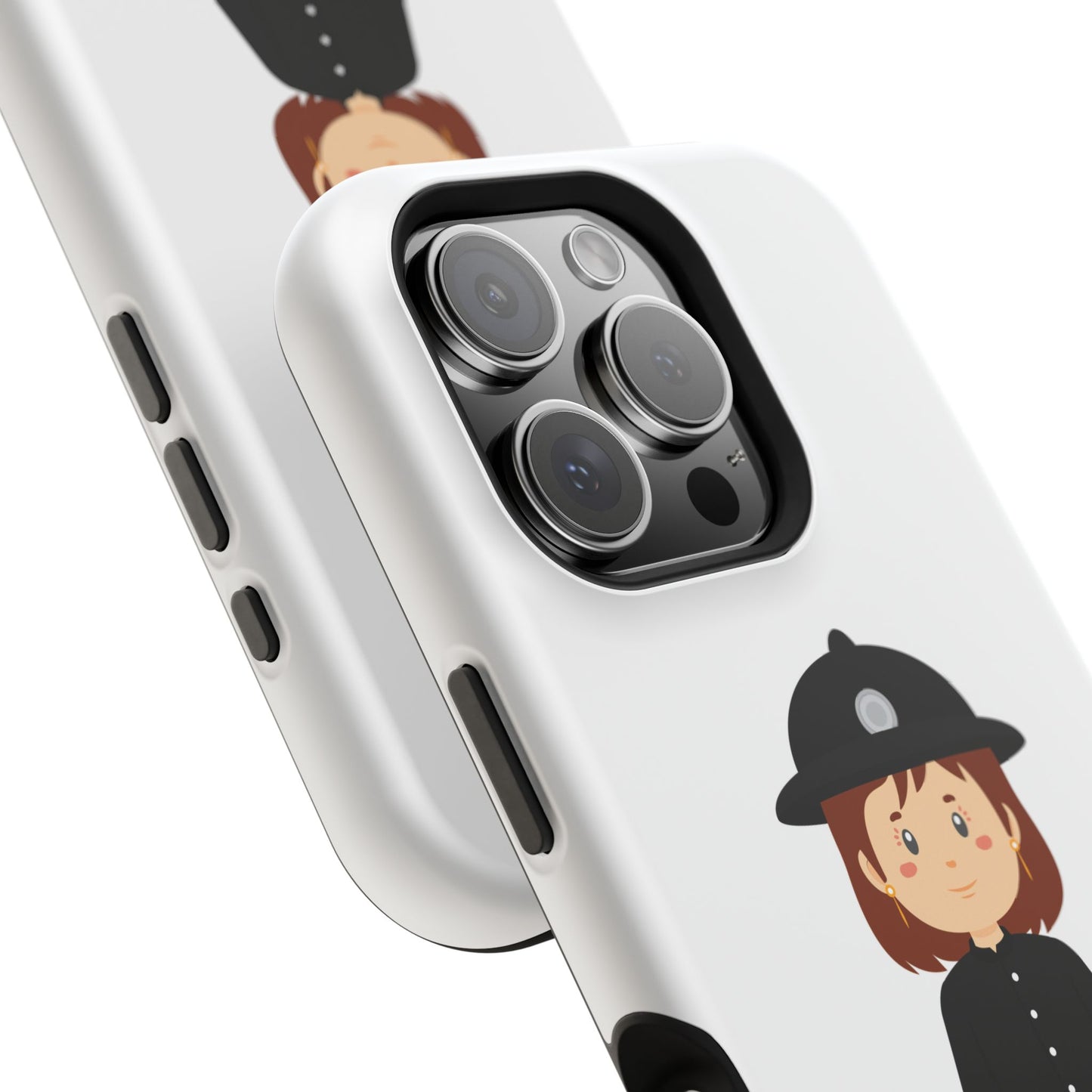 Cute Police Officer Magnetic Tough Case for iPhone, Gift for Police Lovers, Kid's Phone Case, Durable Protector, Fun Design