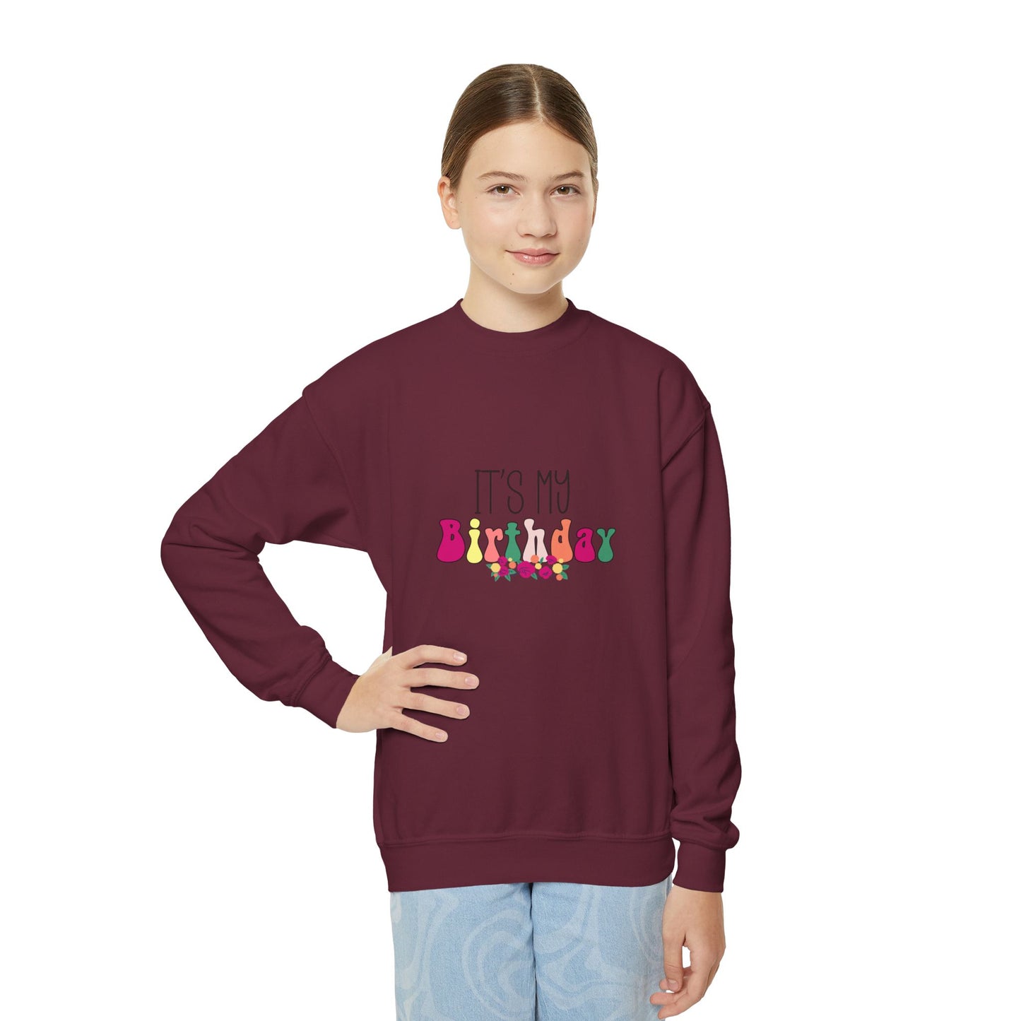 Kids Birthday Celebration Crewneck Sweatshirt - 'It's My Birthday' Design