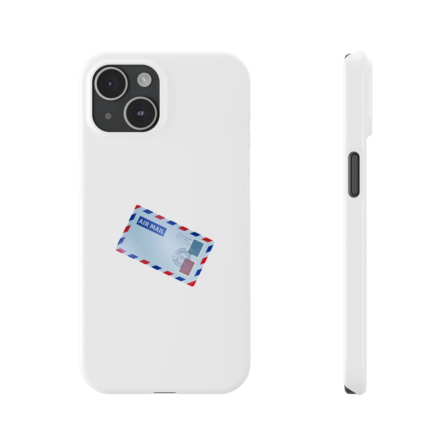 Vintage Air Mail Slim Phone Cases, Cute Phone Cover, Gift for Travelers, Retro Aesthetic, Postage Design