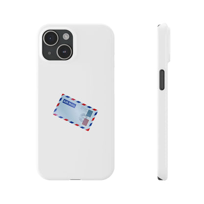 Vintage Air Mail Slim Phone Cases, Cute Phone Cover, Gift for Travelers, Retro Aesthetic, Postage Design