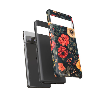 Floral Phone Case, Tough Cases, Flower Motif, Protective Cover, Gift for Her, Floral Design, Spring Accessory
