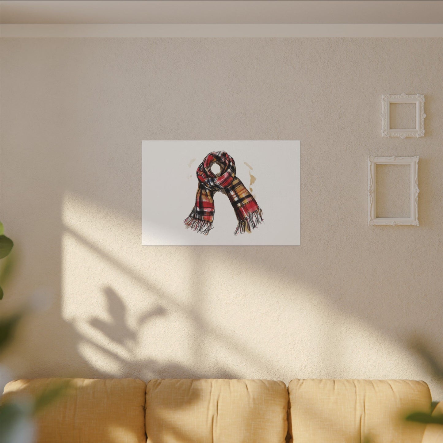 Autumn Scarf Canvas Art Print | Cozy Home Décor, Gift for Fall Lovers, Seasonal Wall Art, Unique Interior Design