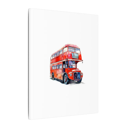 London Red Double-Decker Bus Art Canvas Print, Wall Decor for Travel Lovers, Home Office Gift, Unique Artwork for All Occasions