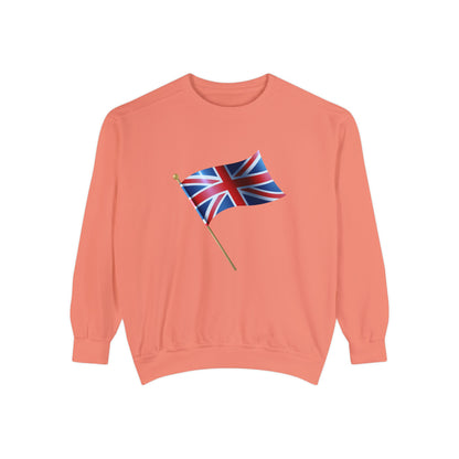 Unisex Garment-Dyed Sweatshirt - Classic UK Flag