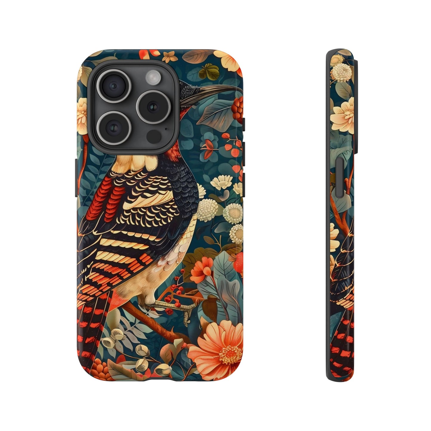 Nature-Inspired Phone Case with Floral Art, Tough Phone Cover, Protective Case, Gift for Nature Lovers, Unique Phone Accessory