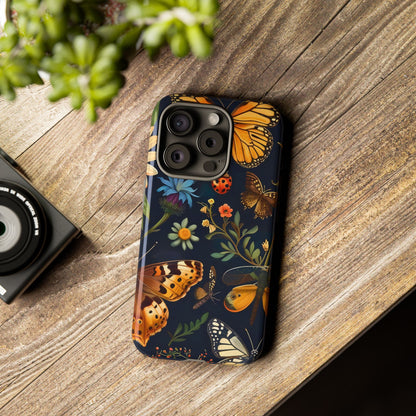 Nature-Inspired Phone Case | Floral Butterfly Design, Tough Phone Cover, Gift for Nature Lovers, Cute Butterfly Case, Home Decor