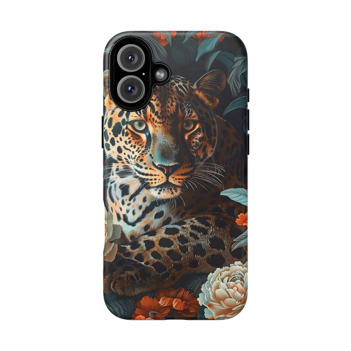 Wildlife Phone Case with Leopard Design | Tough Cases, Animal Prints, Floral Phone Cover, Gift for Nature Lovers, Unique Phone Accessories