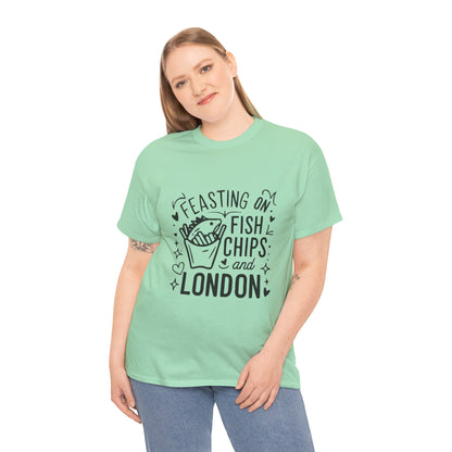 Unisex Heavy Cotton Tee - Fish Chips and London