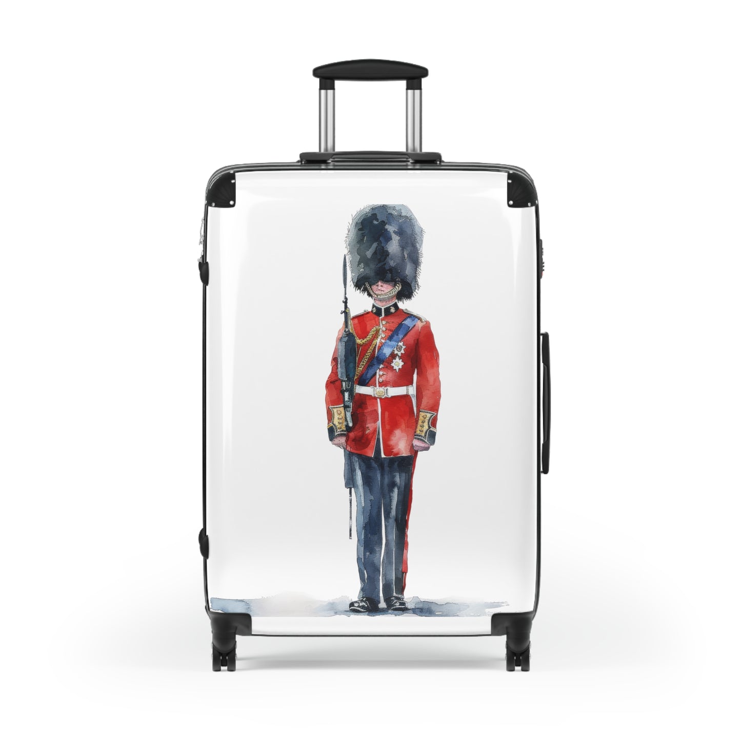 British Plaid Scarf Watercolor Suitcase