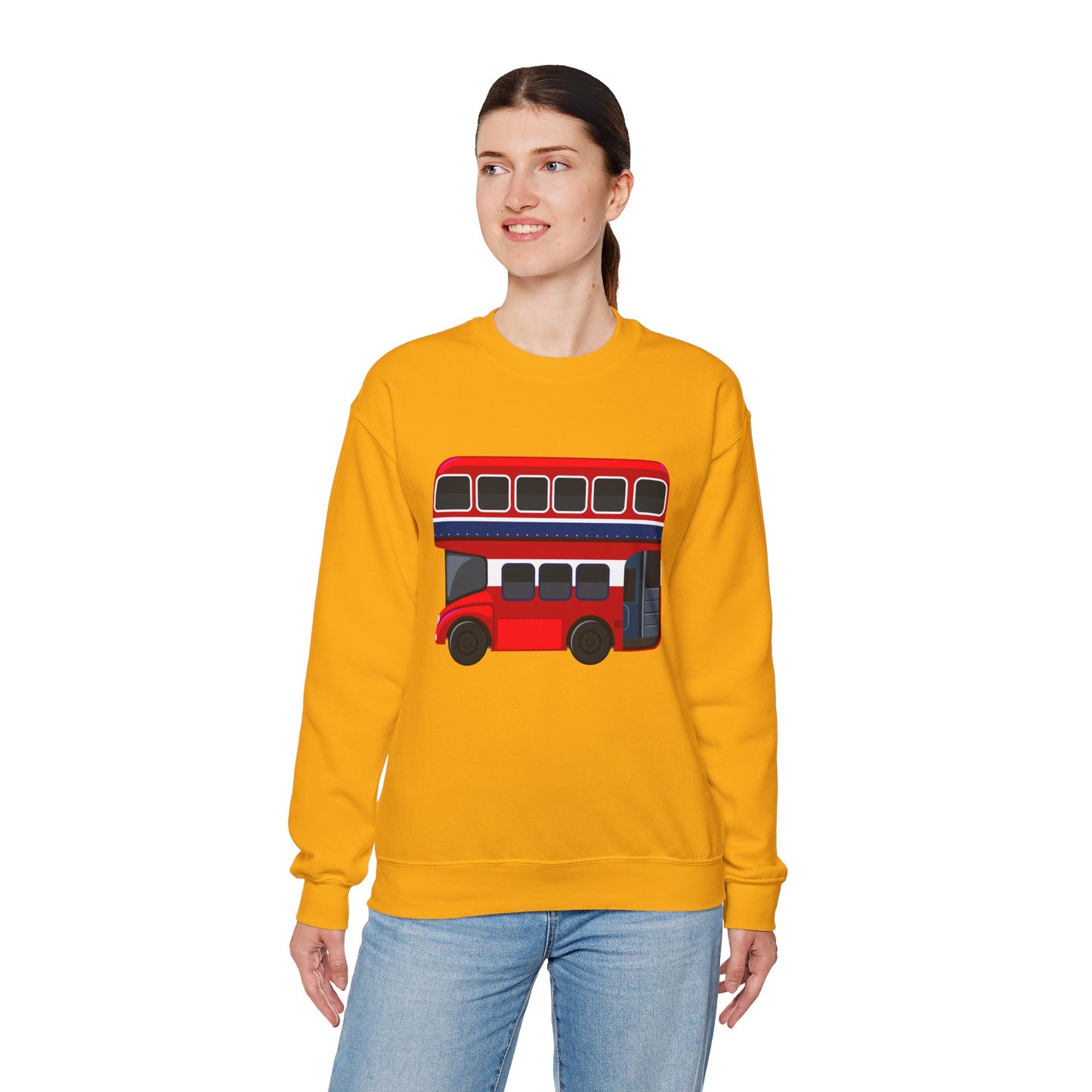 Unisex Heavy Blend™ Crewneck Sweatshirt - The Heart of London - Red Double-Decker Bus