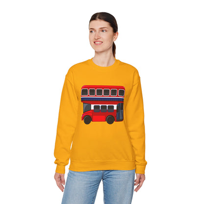 Unisex Heavy Blend™ Crewneck Sweatshirt - The Heart of London - Red Double-Decker Bus