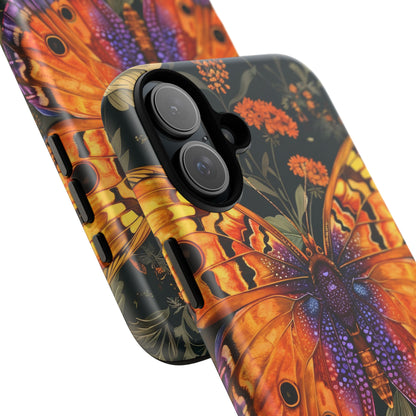 Butterfly Phone Case, Tough Cases for Nature Lovers, Vibrant Floral Design, Gift for Her, Cute Phone Accessories, Butterfly Artwork