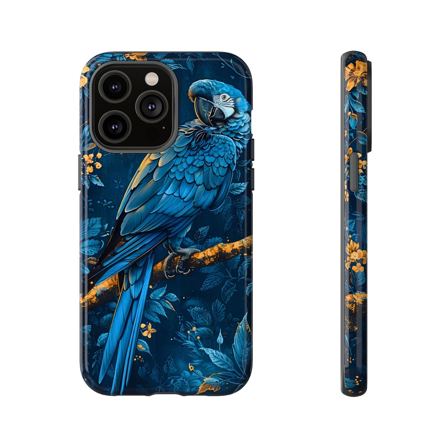 Tough Cases - Vibrant Blue Parrot Phone Case, Tropical Bird Phone Cover, Nature Lover Gift, Eco-Friendly Accessories, Unique Wildlife Decor