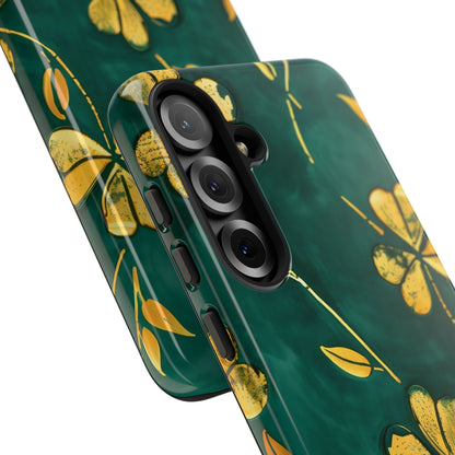 Floral Phone Case with Gold Accents, Tough Phone Cover, Stylish Phone Protector, Unique Gift for Her, Nature Lover Accessory