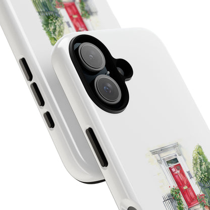 Artistic Phone Case - Charming Red Door Design for Stylish Protection