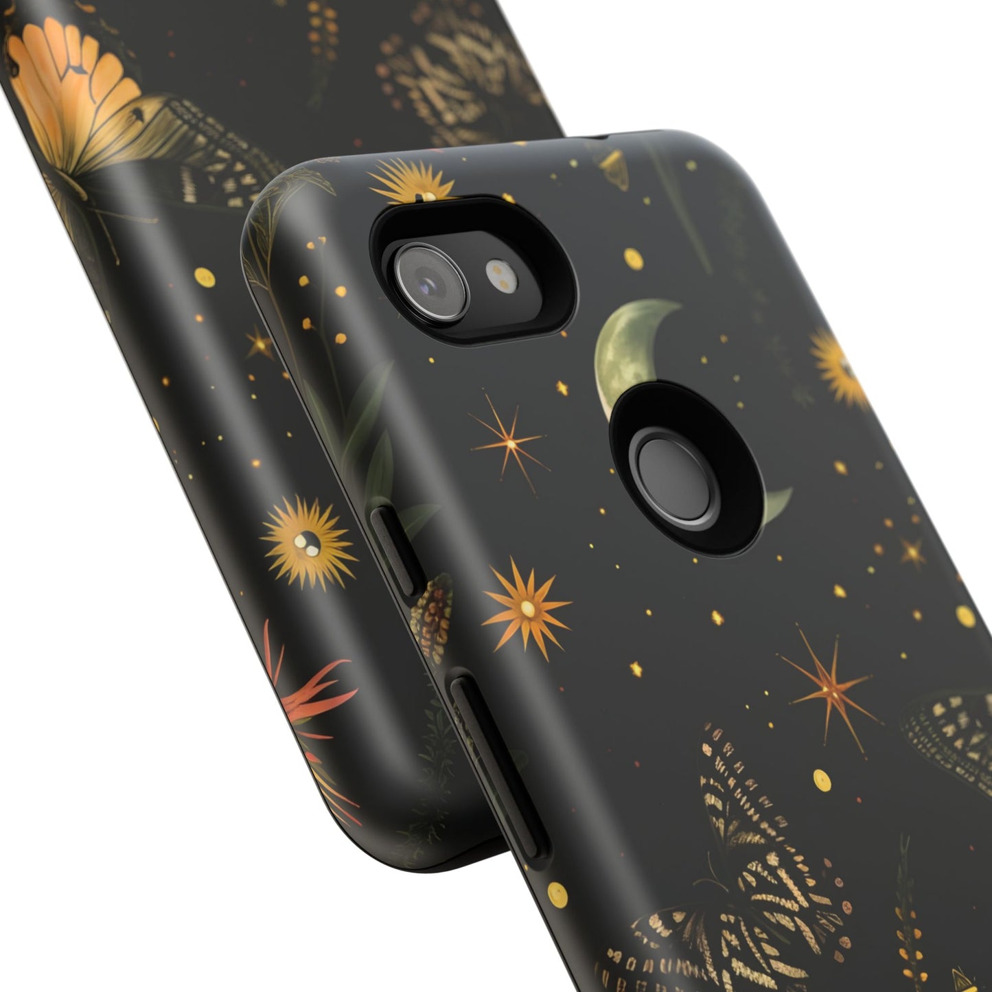 Floral Phone Case - Tough Cases with Moon and Butterflies, Bohemian Chic, Gift for Nature Lovers, Unique Tech Accessories, Stylish [...]