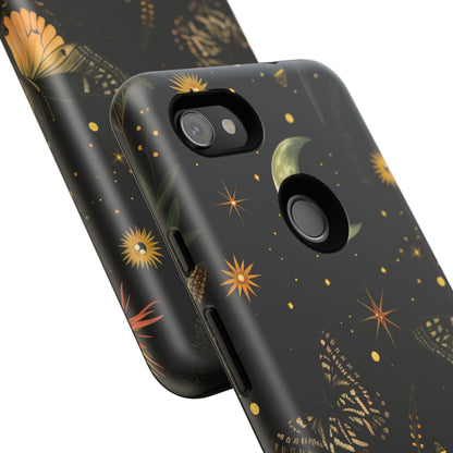 Floral Phone Case - Tough Cases with Moon and Butterflies, Bohemian Chic, Gift for Nature Lovers, Unique Tech Accessories, Stylish [...]