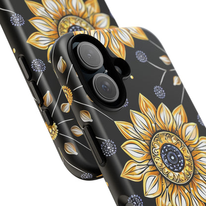 Floral Phone Case with Mandala Design, Tough Cases for iPhone & Samsung, Boho Style, Gift for Her, Unique Accessories