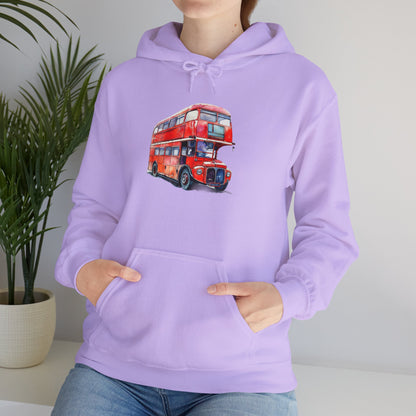 Unisex Heavy Blend™ Hooded Sweatshirt - The Heart of London - Iconic Double-Decker Buses