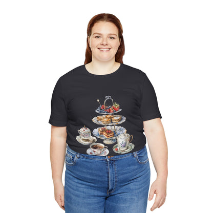 Unisex Jersey Short Sleeve Tee - Savoring Britain - A Journey Through British Cuisine