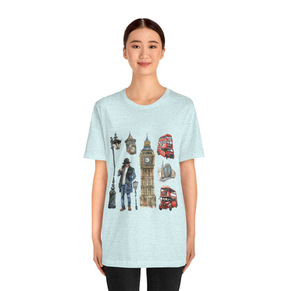 Unisex Jersey Short Sleeve Tee - Old World Charm - Vintage English Icons