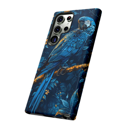 Tough Cases - Vibrant Blue Parrot Phone Case, Tropical Bird Phone Cover, Nature Lover Gift, Eco-Friendly Accessories, Unique Wildlife Decor