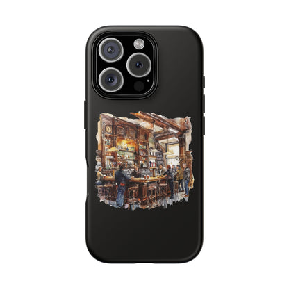 Artistic Phone Case - Cozy Pub Vibe, Trendy Smartphone Accessory, Gift for Friends, Modern Design, Durable Protection