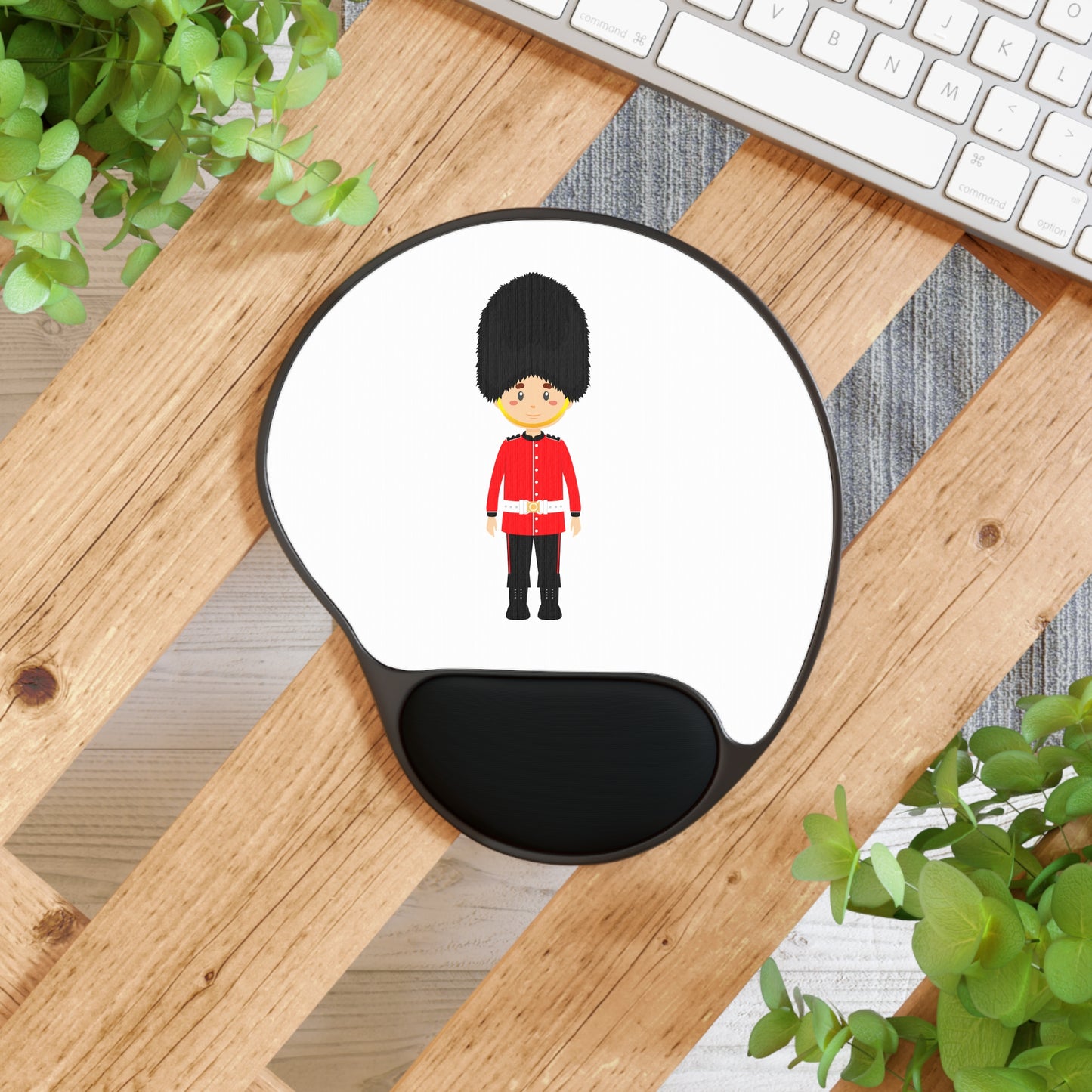 Whimsical Mouse Pad with Wrist Rest - Perfect for Home Office, Unique Gift, Cute Desk Accessory, British Guard Design