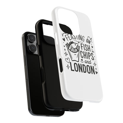 London Fish & Chips Phone Case | Fun Gift for Foodies, Travel Lovers, London Souvenir, Unique Accessories, Personalization Option