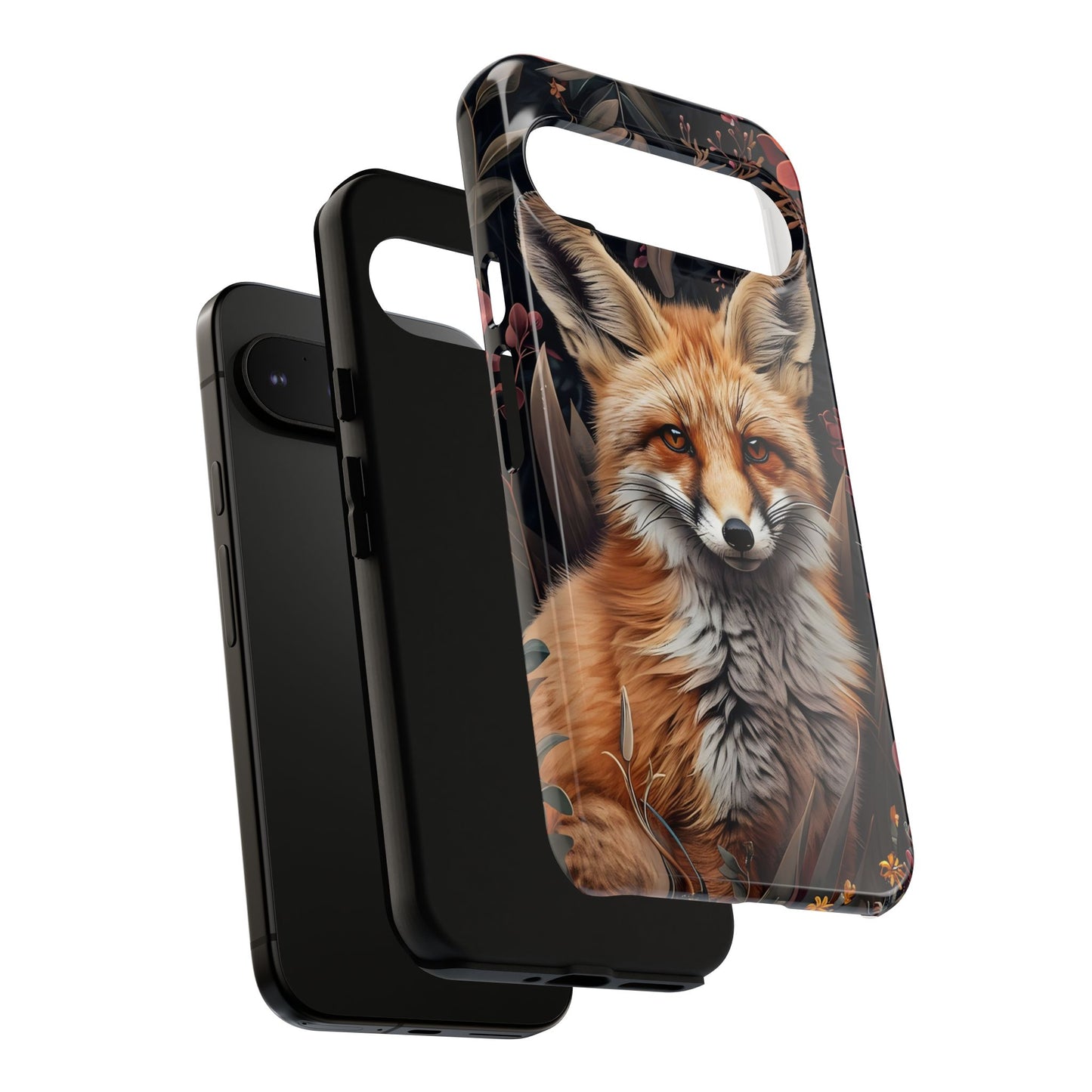 Fox Floral Phone Case, Tough Cases for Animal Lovers, Nature Themed Gift, Cute Phone Cover, Wild Fox Protector