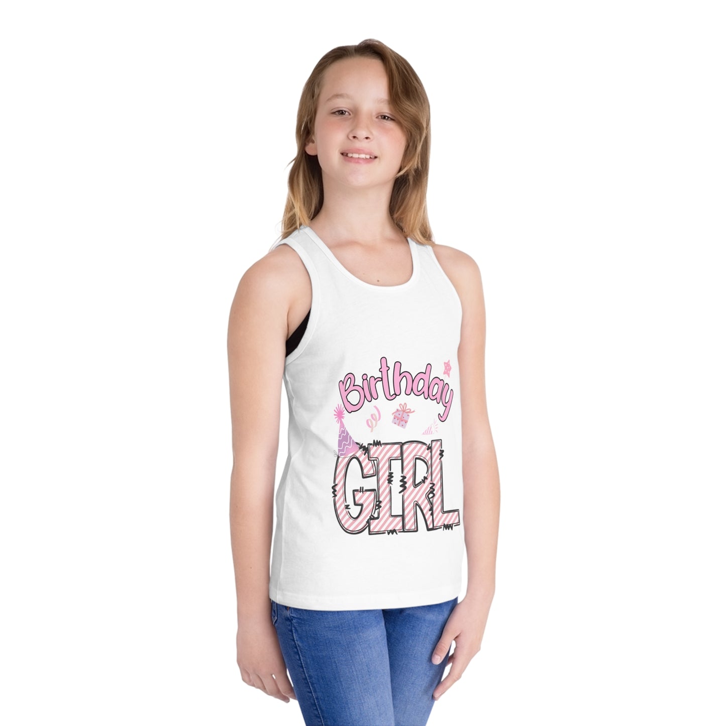 Birthday Girl Jersey Tank Top for Kids - Fun Party Wear